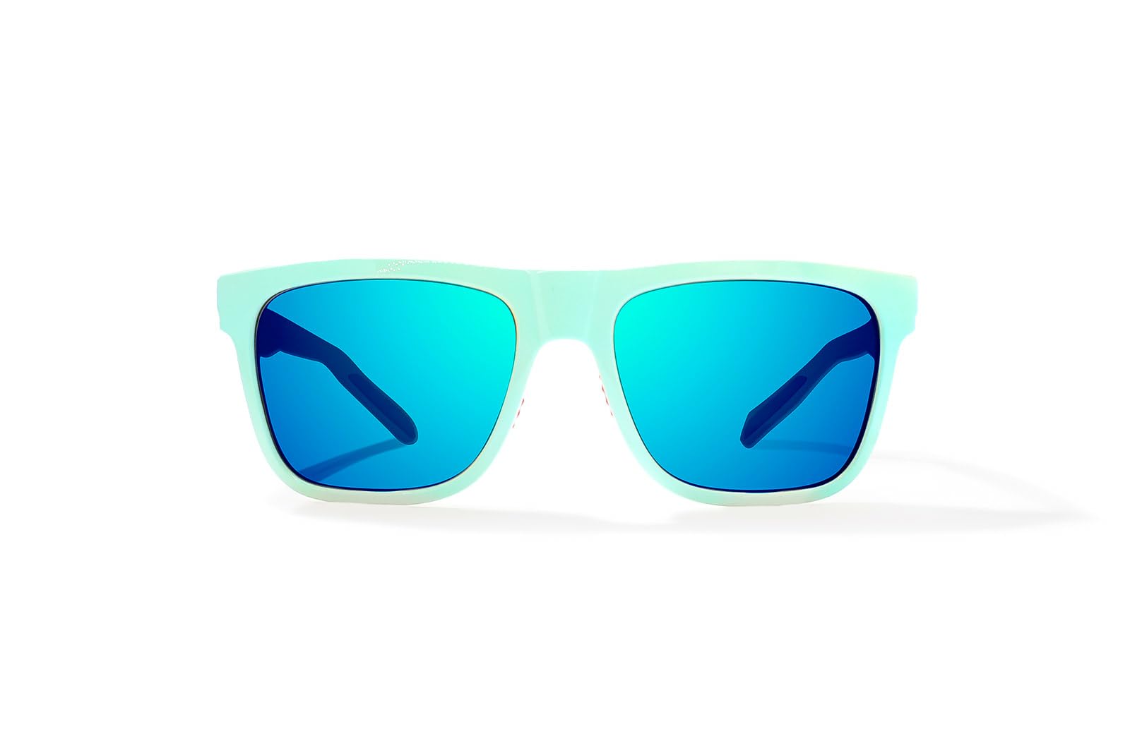 Bajío Hopedale – Polarized Glass Fishing Sunglasses – Blue/Cream Gloss – Blue Mirror Glass – Large Fit – Medium Wrap Coverage