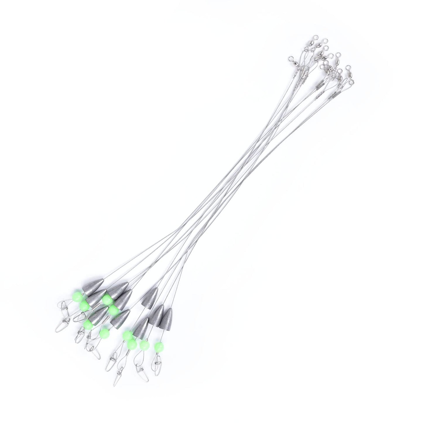ZASIE Carolina Rigs for Fishing - Steel Fishing Leaders with Weights, Pre-Rigged with 1/2 oz Weight, 10 Pcs