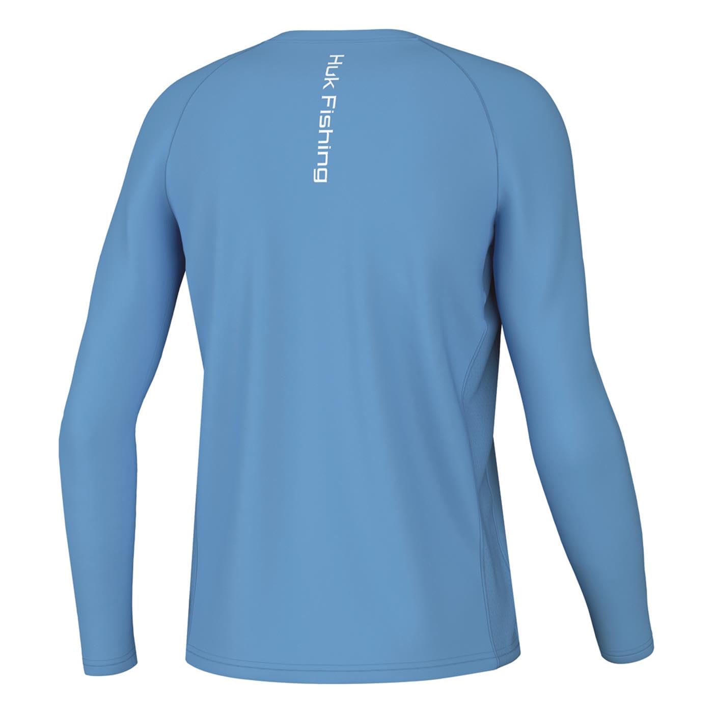 HUK Boys Pursuit Graphic Long Sleeve Shirt, Fishing for Kids, Marolina Blue, Large US