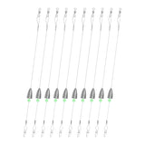 ZASIE Carolina Rigs for Fishing - Steel Fishing Leaders with Weights, Pre-Rigged with 1/2 oz Weight, 10 Pcs