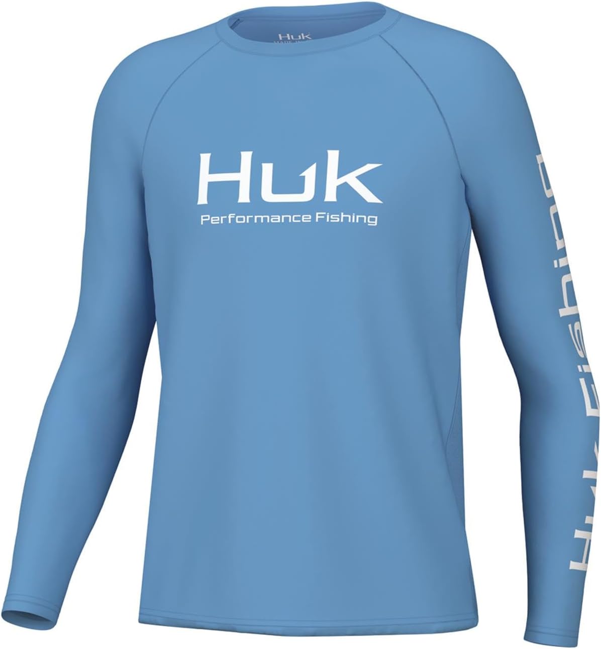 HUK Boys Pursuit Graphic Long Sleeve Shirt, Fishing for Kids, Marolina Blue, Large US