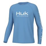 HUK Boys Pursuit Graphic Long Sleeve Shirt, Fishing for Kids, Marolina Blue, Large US