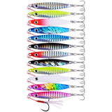 Aorace 12pcs 40g 8.5cm Metal Jigs Saltwater Fishing Lures Jigging Spoon Lures Kit for Long Casting Surf Fishing Slow Vertical Casting Artificial Lead Jigs Assortment for Bass Sea Trout