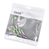ZASIE Carolina Rigs for Fishing - Steel Fishing Leaders with Weights, Pre-Rigged with 1/2 oz Weight, 10 Pcs
