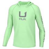 HUK Youth Icon X Hoodie, Fishing Shirt with Sun Protection for Kids, Patina, Small