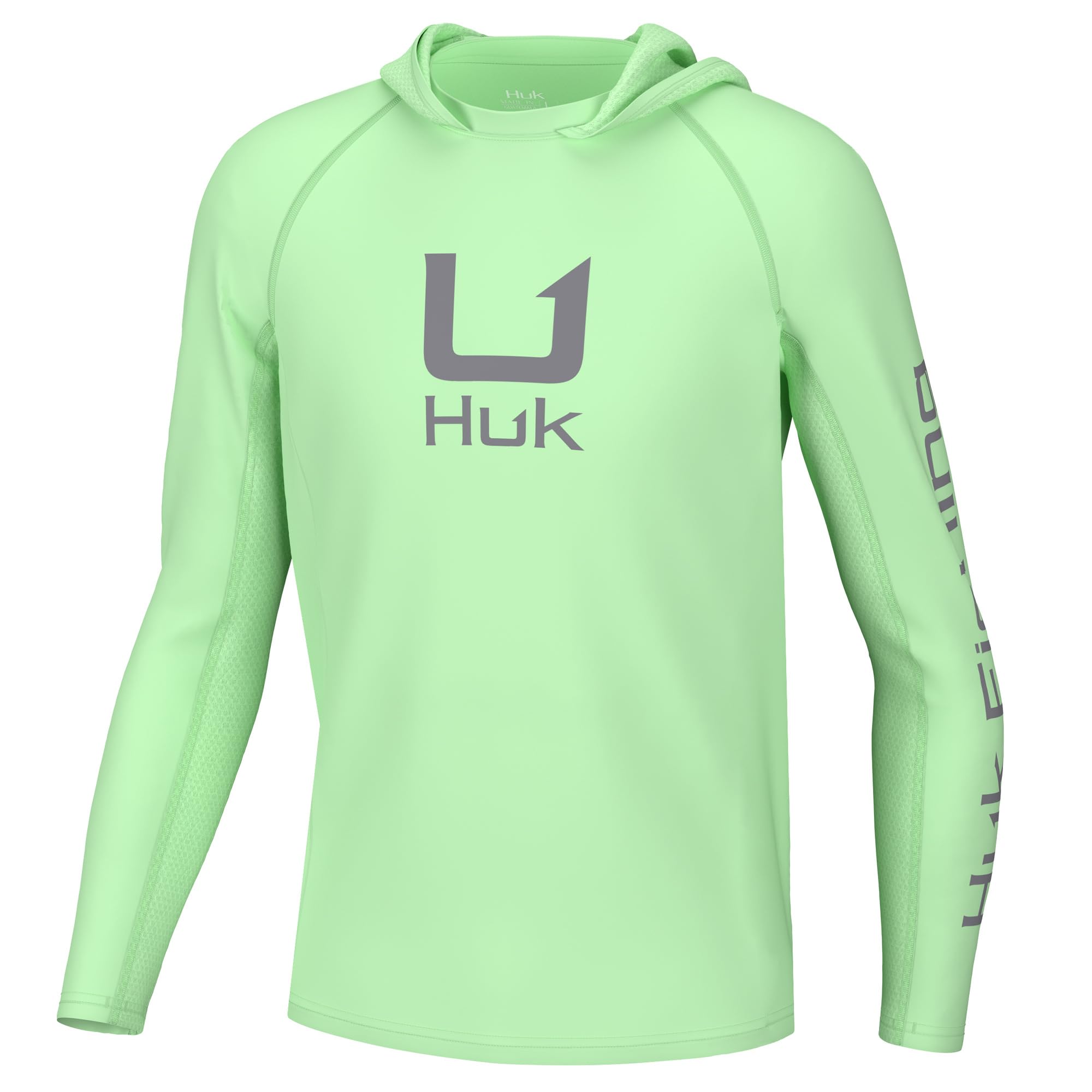 HUK Youth Icon X Hoodie, Fishing Shirt with Sun Protection for Kids, Patina, Small