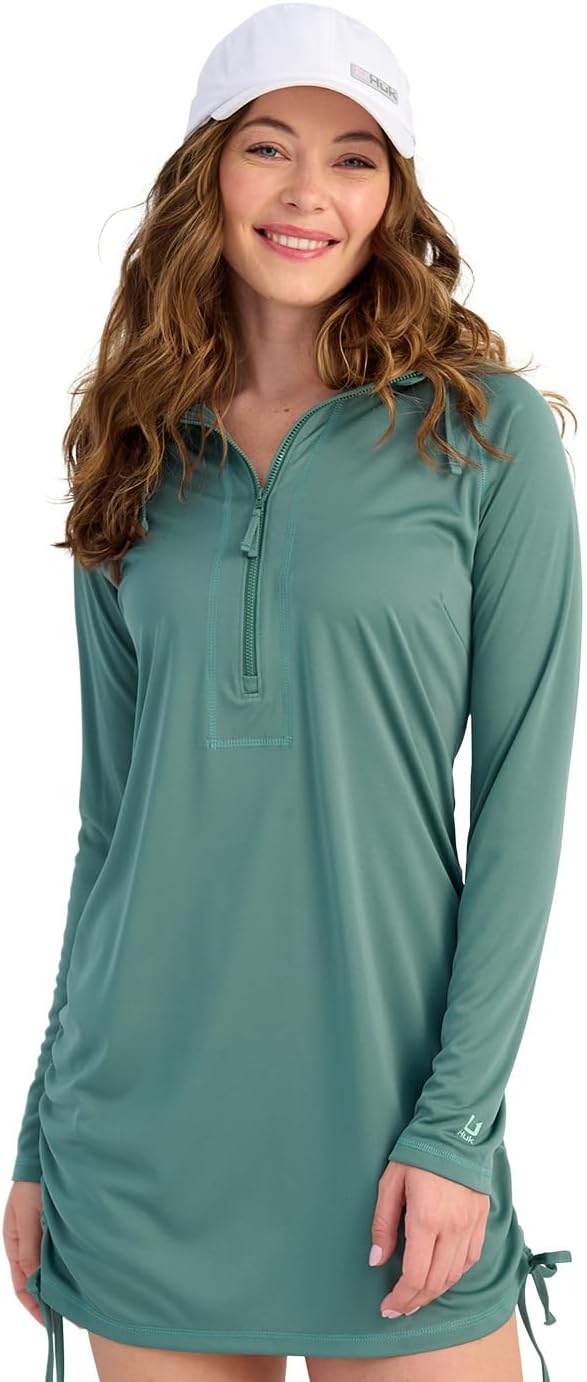 HUK Womens Pursuit Coverup Dress, Performance Fishing Dress, North Atlantic, Large