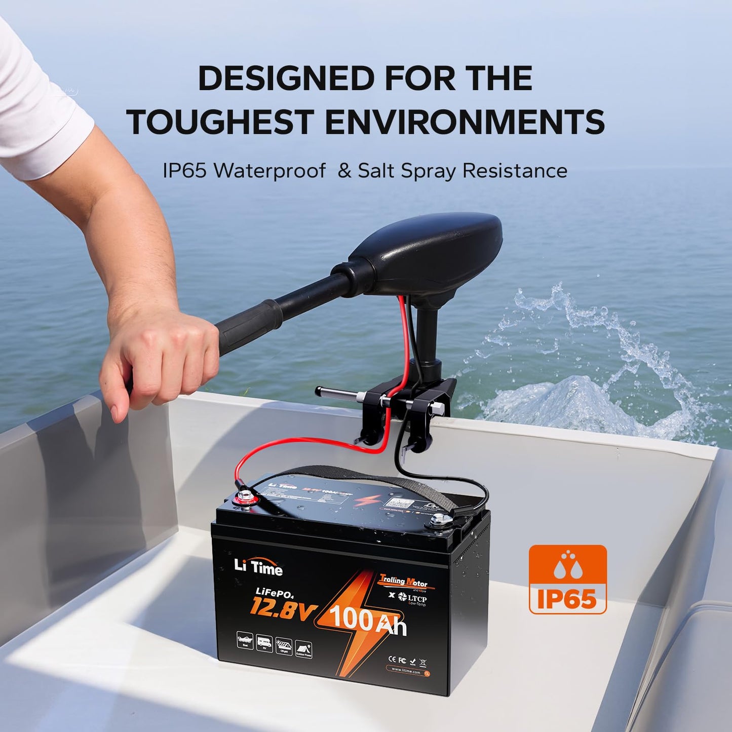 Litime 12V 100Ah Trolling Motor LiFePO4 Battery (Group 31), 12 Volt Lithium Battery with Low Temp Protection, Up to 15000 Deep Cycles, Built-in 100A BMS for Marine, Boat, RVs & Yacht