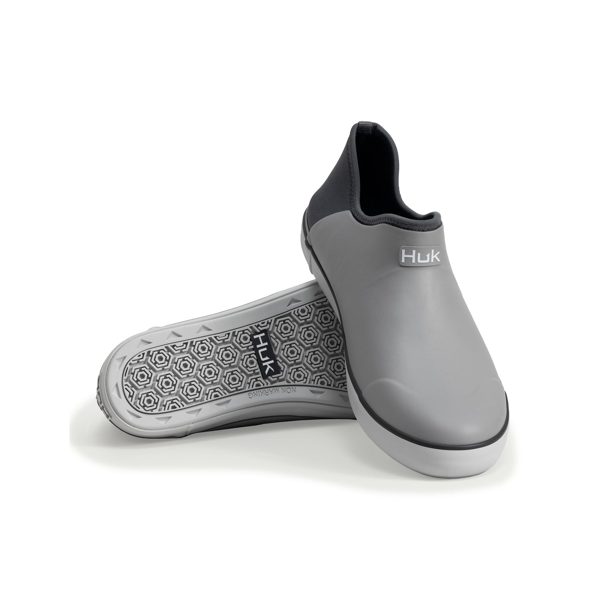 HUK - Mens Rogue Wave Waterproof Fishing & Outdoor Shoes for Men, Neoprene Lining, Non-Marking Rubber Outsole, Superior Traction, Comfortable EVA Footbed, Grey, 8