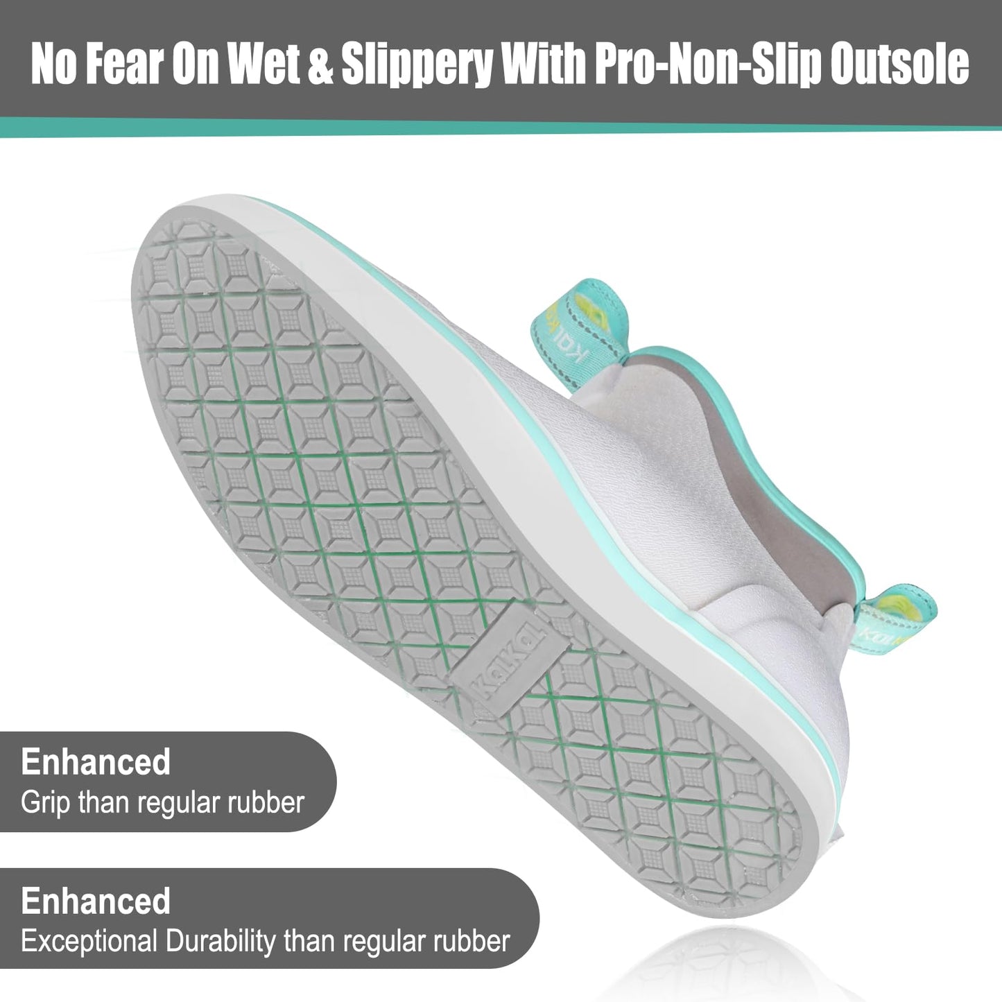 Kalkal Women's Deck Boots, Waterproof Ankle Rain Boots Fishing Boots with High Traction, Women's Rubber Boots For Gardening Fishing Boating Camping(Grey,Size8)