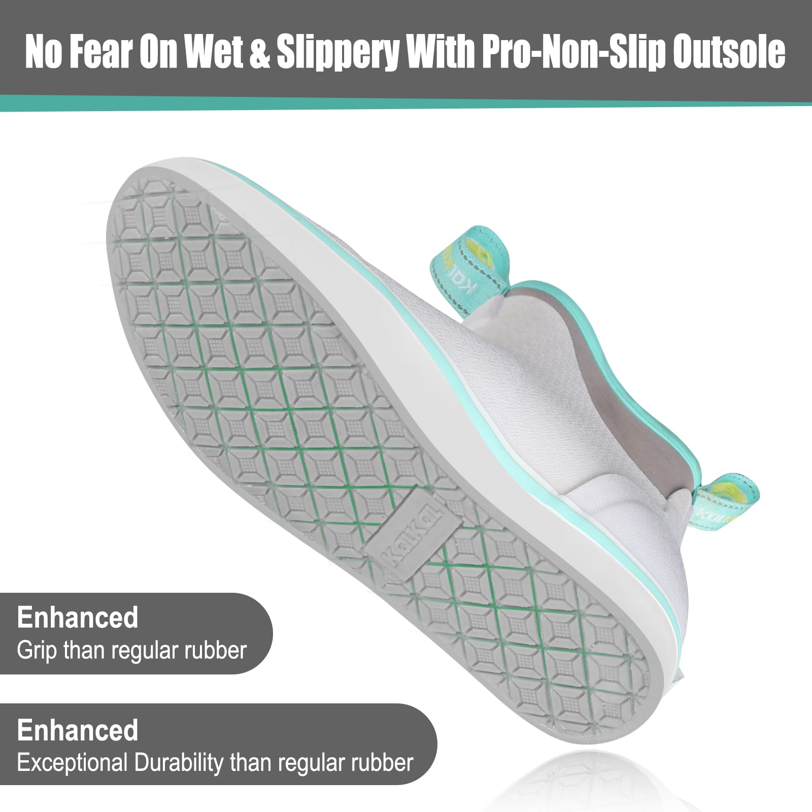 Kalkal Women's Deck Boots, Waterproof Ankle Rain Boots Fishing Boots with High Traction, Women's Rubber Boots For Gardening Fishing Boating Camping(Grey,Size8)