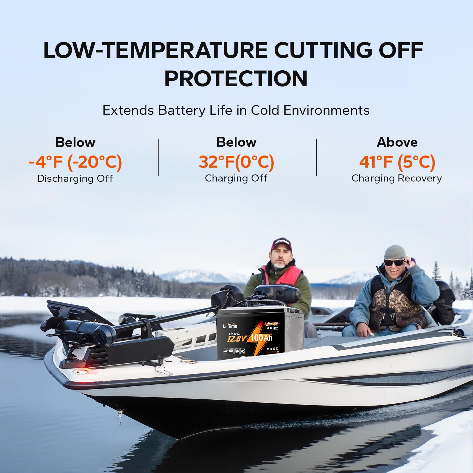 Litime 12V 100Ah Trolling Motor LiFePO4 Battery (Group 31), 12 Volt Lithium Battery with Low Temp Protection, Up to 15000 Deep Cycles, Built-in 100A BMS for Marine, Boat, RVs & Yacht