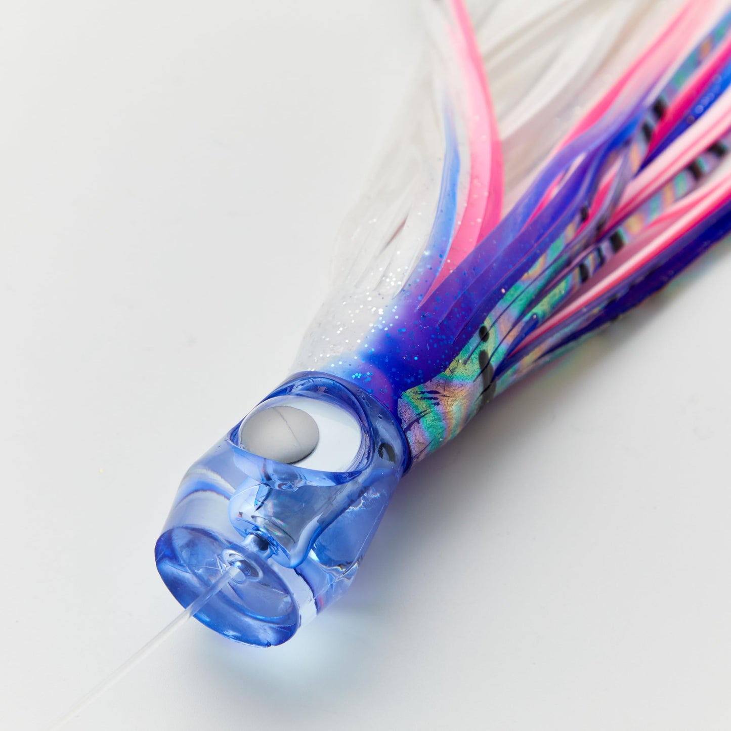 OCEAN CAT Teaser Chain Trolling Lure Saltwater Fishing Lure Bag with Circle Hook and Fishing Line Fully Rigged Teasers for Wahoo Tuna Marlin Mahi Mahi (#054-Blue+Pink, 6in+4.5in+6/0)