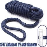 INNOCEDEAR 4 Pack 1/2” X 15’ Dock Lines|Marine-Grade Double-Braided Nylon Dock Line with 12” Eyelet.Hi-Performance Boat Rope Mooring Rope Dock Line Navy Blue