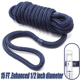 INNOCEDEAR 4 Pack 1/2” X 15’ Dock Lines|Marine-Grade Double-Braided Nylon Dock Line with 12” Eyelet.Hi-Performance Boat Rope Mooring Rope Dock Line Navy Blue