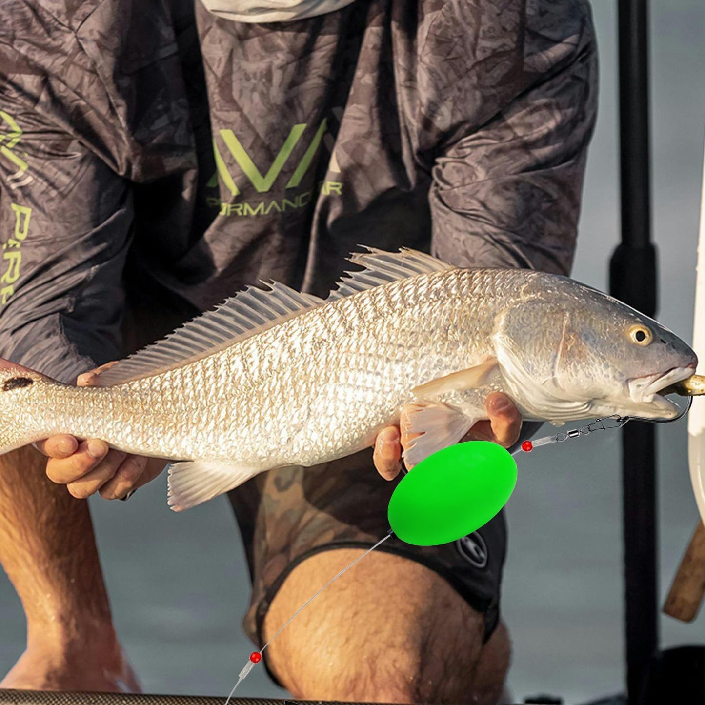 6 Pack Pompano Rigs for Surf Fishing, Fish Finder Rig with Float 20.5" Fishing Rigs Saltwater 90LB Surf Tackle for Flounder Perch Catfish Shark Bluefish Stripers 5/0 8/0 (8/0 Circle Hook)