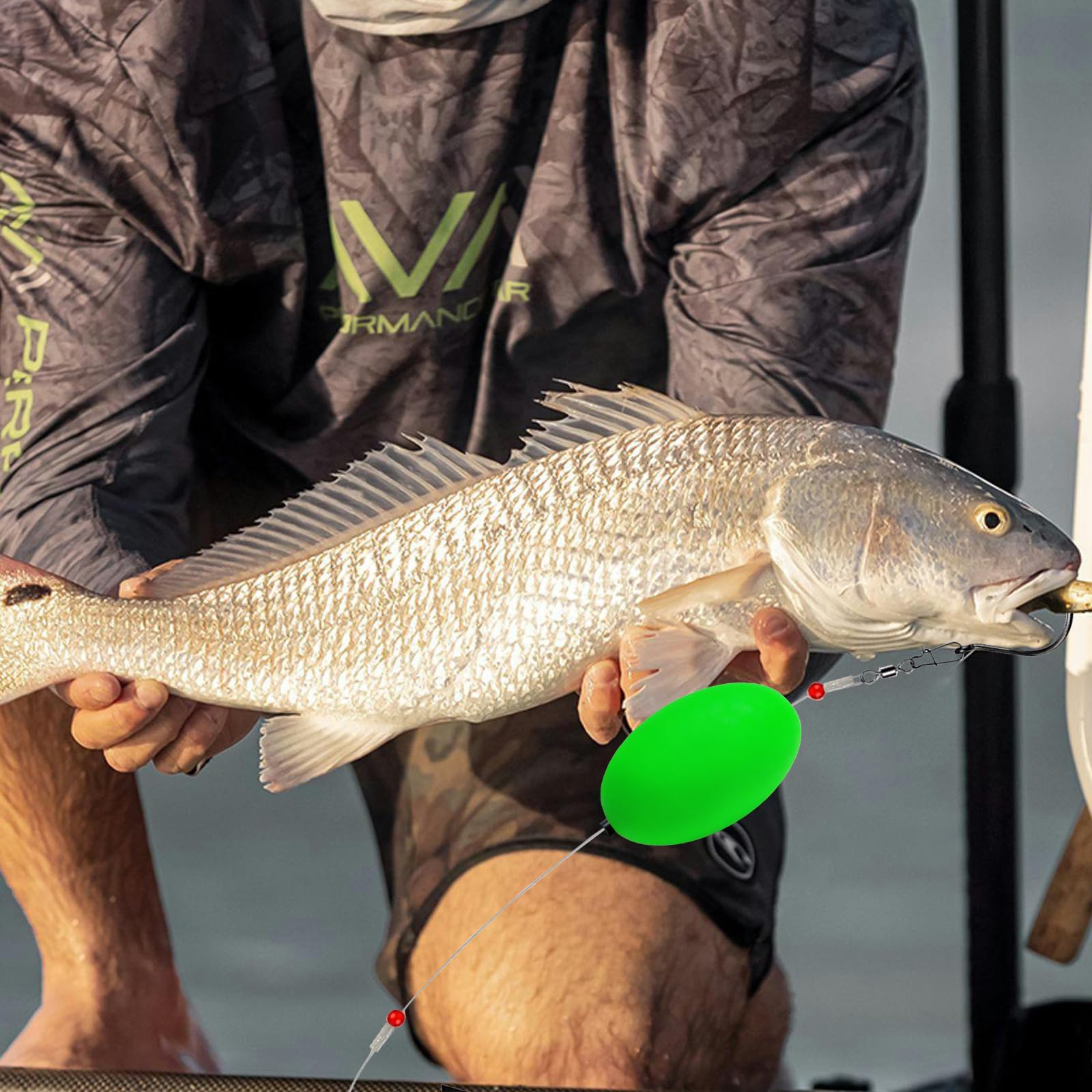 6 Pack Pompano Rigs for Surf Fishing, Fish Finder Rig with Float 20.5" Fishing Rigs Saltwater 90LB Surf Tackle for Flounder Perch Catfish Shark Bluefish Stripers 5/0 8/0 (8/0 Circle Hook)