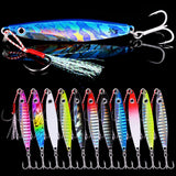 Aorace 12pcs 40g 8.5cm Metal Jigs Saltwater Fishing Lures Jigging Spoon Lures Kit for Long Casting Surf Fishing Slow Vertical Casting Artificial Lead Jigs Assortment for Bass Sea Trout