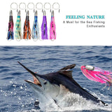VIKETECH 6Pcs 12’’ 15oz Stainless Deep Sea Fishing Trolling Lure for Marlin Tuna Mahi Mahi Wahoo Sailfish Dolphin Saltwater Offshore Big Game Trolling Lures Included Mesh Bag