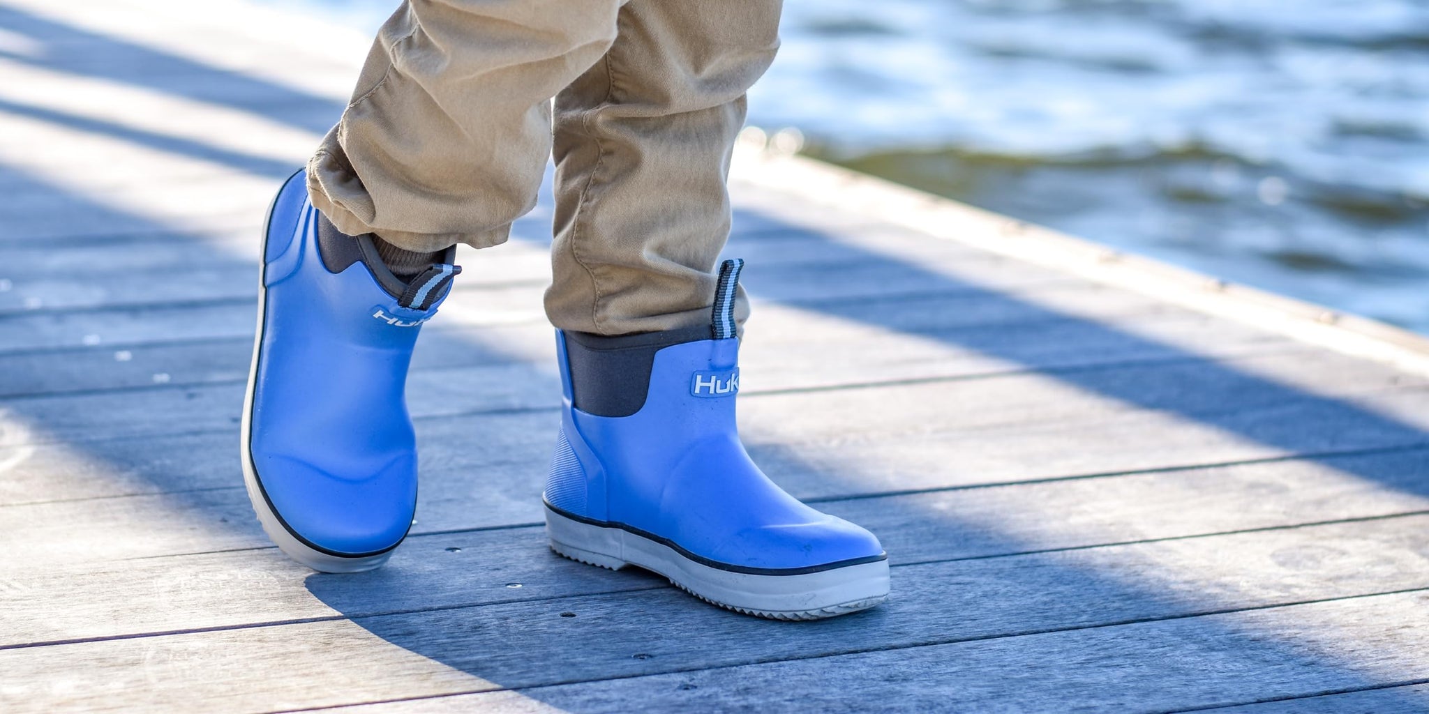 HUK - Unisex Kids Rogue Wave Shoe, High-Performance Fishing & Deck Boot for Youth, Marolina Blue, 3