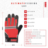 BUBBA Ultimate Fishing Gloves with Cut Resistant Construction, Cloth Thumb and Touch Screen Usability for Fishing, Angling, Boating and Outdoors, Large