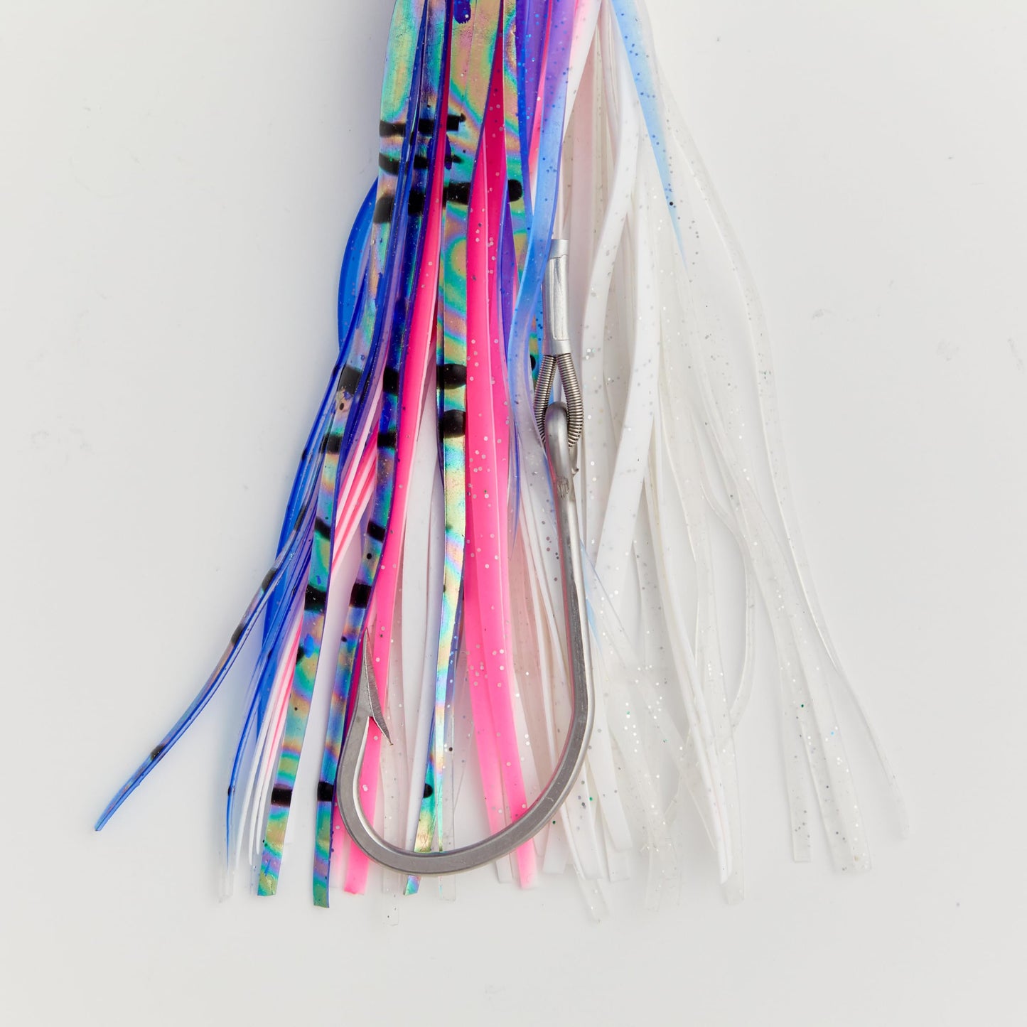 OCEAN CAT Teaser Chain Trolling Lure Saltwater Fishing Lure Bag with Circle Hook and Fishing Line Fully Rigged Teasers for Wahoo Tuna Marlin Mahi Mahi (#054-Blue+Pink, 6in+4.5in+6/0)