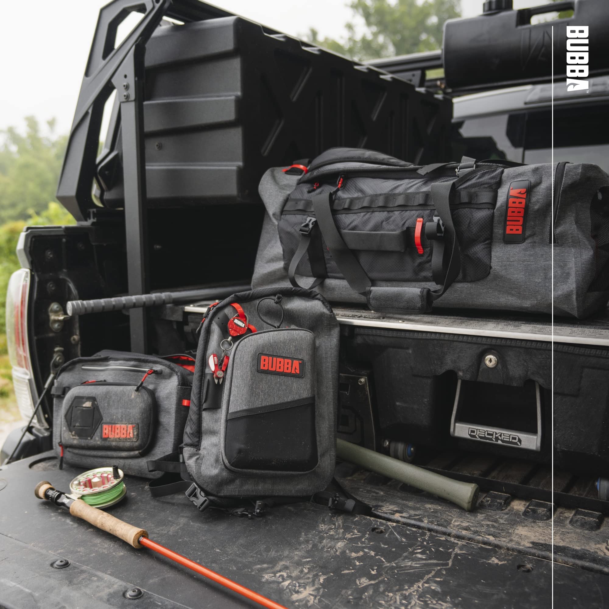 BUBBA Seaker Series Duffel Premium Dry Travel Bag with a Waterproof Base, Weather-Resistant Material and 62L of Capacity Perfect for Any Angler.