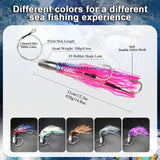 VIKETECH 6Pcs 12’’ 15oz Stainless Deep Sea Fishing Trolling Lure for Marlin Tuna Mahi Mahi Wahoo Sailfish Dolphin Saltwater Offshore Big Game Trolling Lures Included Mesh Bag