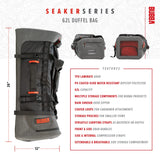 BUBBA Seaker Series Duffel Premium Dry Travel Bag with a Waterproof Base, Weather-Resistant Material and 62L of Capacity Perfect for Any Angler.