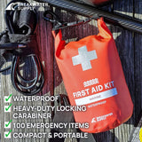 Breakwater Supply™ Waterproof Marine First Aid Kit Boat Safety Tool Kit, 100 Piece AFAK Emergency Supplies in Dry Bag, IFAK Trauma Kit for Kayaking, Jet Ski, Fishing, Surfing, Sailing, Canoeing (Red)